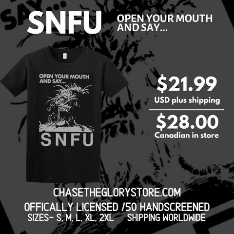 SNFU- Open Your Mouth and Say Black T Shirt